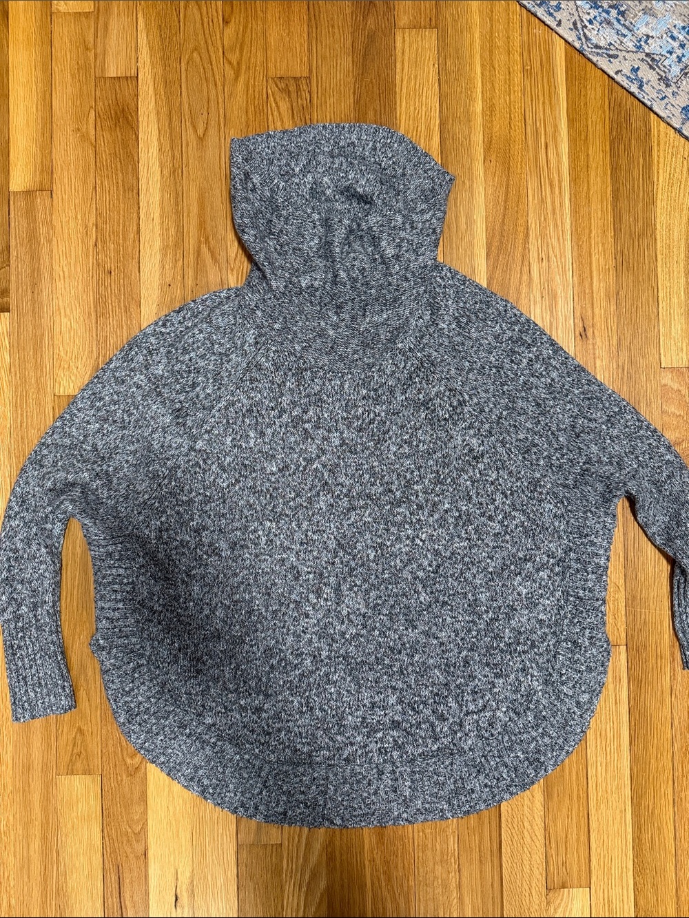 Leo & Nicole Gray Cowl Turtleneck Sweater